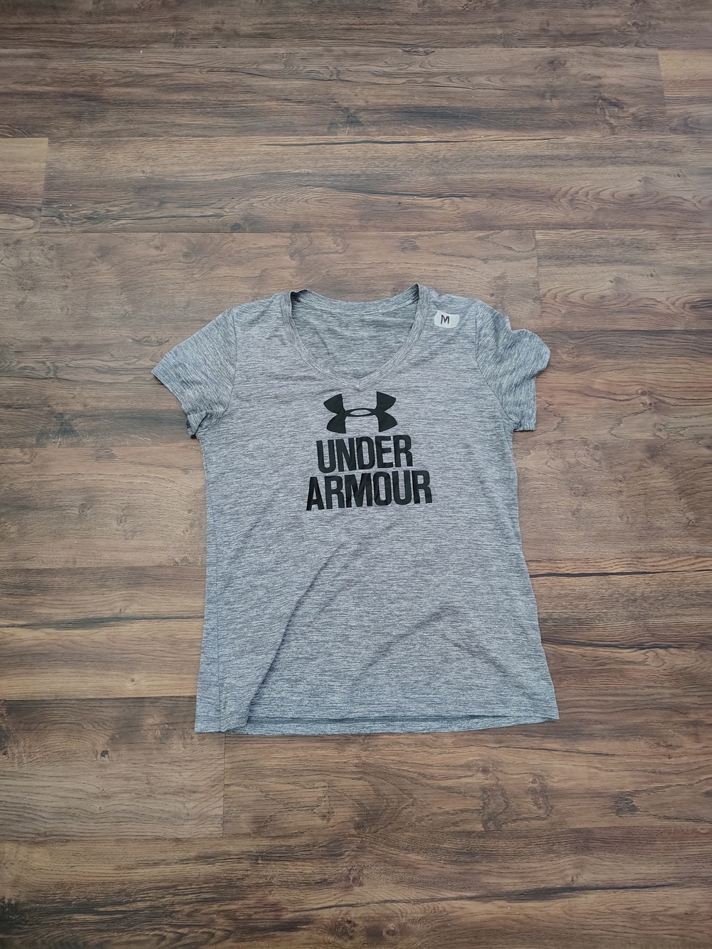 Under Armour Women's Grey Logo V‑Neck Tee